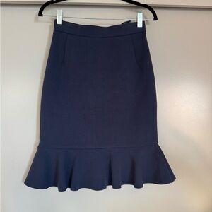 Navy Ruffle Hem Skirt – Feminine & Flattering, Size 4